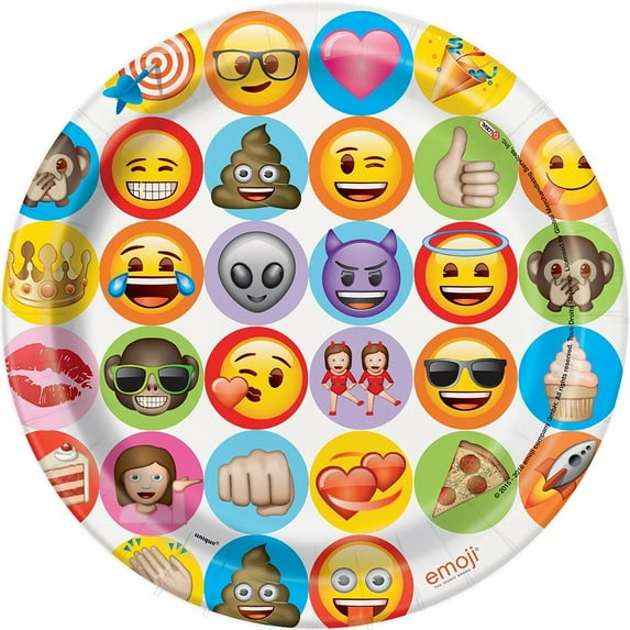Celebration Emoji Paper Plates, 9 in, 8ct
