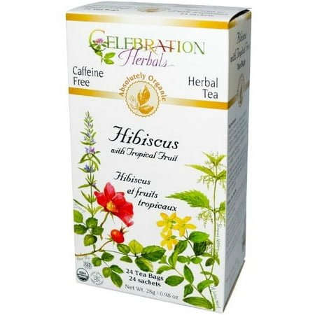 Celebration Herbals Hibiscus with Tropical Fruit Organic, 24 Ct