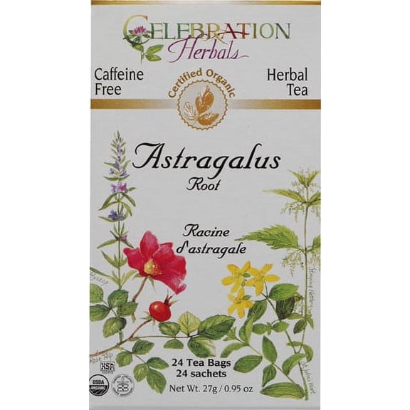 Celebration Herbals Organic Herbal Tea Caffeine Free Astragalus Root 24 Herbal Tea Bags