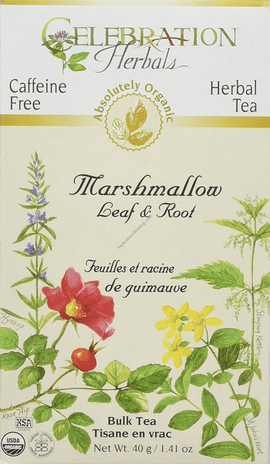 Celebration Herbals Organic Marshmallow Leaf and Root Tea Caffeine Free