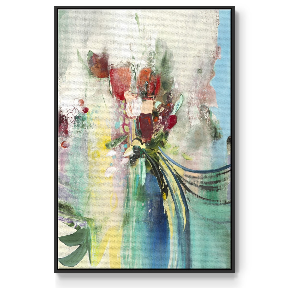 Celebration I Framed Premium Gallery Wrapped Canvas - Ready to Hang - 25 x 37 - Black Floating Frame