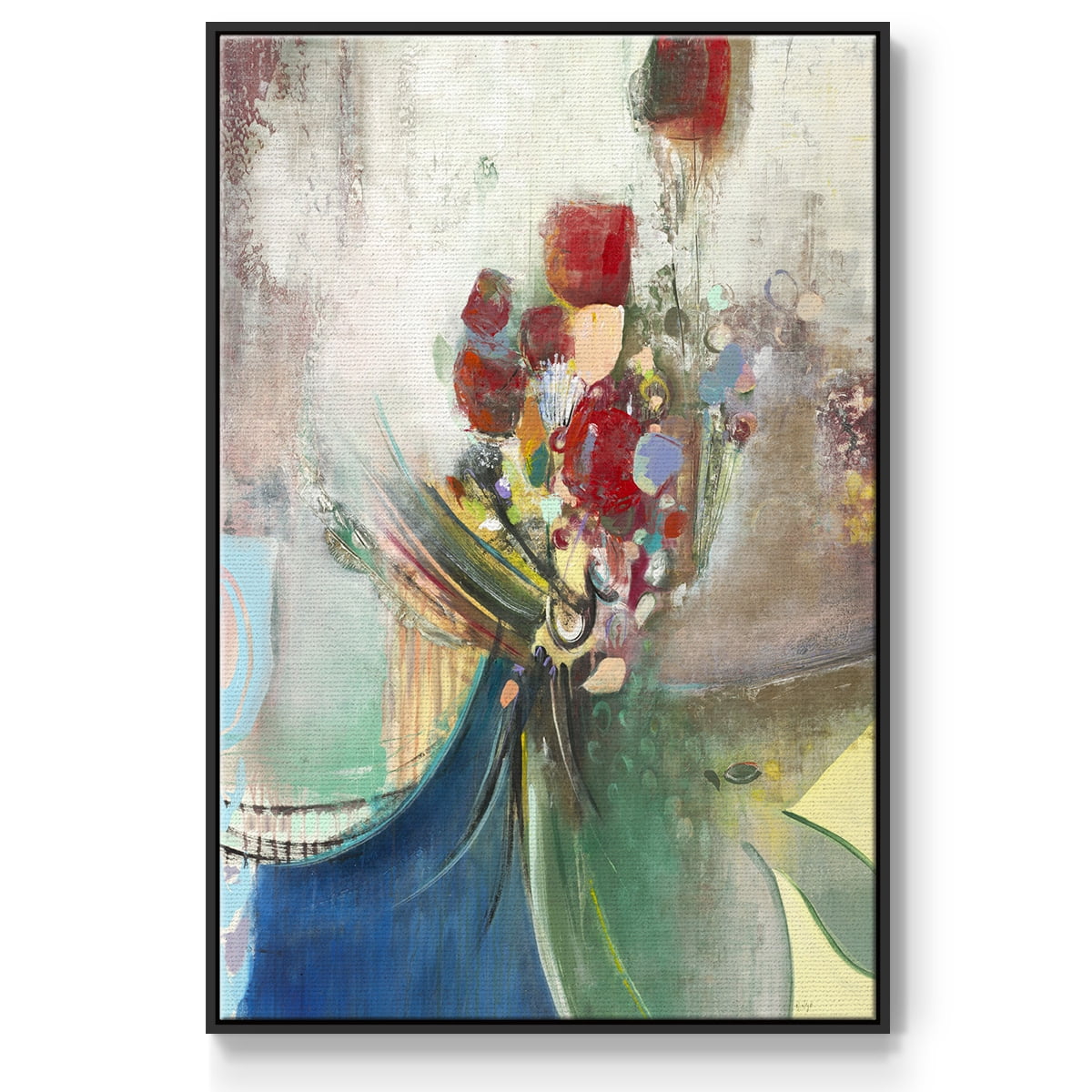 Celebration II Framed Premium Gallery Wrapped Canvas - Ready to Hang - 27 x 41 - Black Floating Frame
