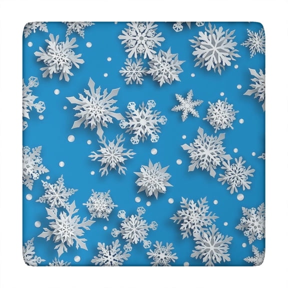 Celebration Ready Square Christmas Tablecloth 34x34 Inch, Stretchy Elastic Border and Washable Wrinkle-Free Fabric for a Picture-Perfect Table