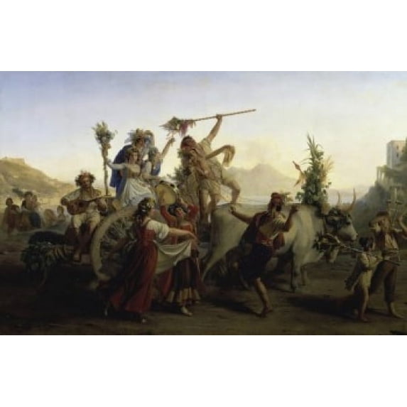 Celebration of the Return of the Madame of Arc, 1827, Louis Leopold Robert (1794-1835/French) , Oil on canvas , Musee du Louvre, Paris Poster Print (24 x 36)