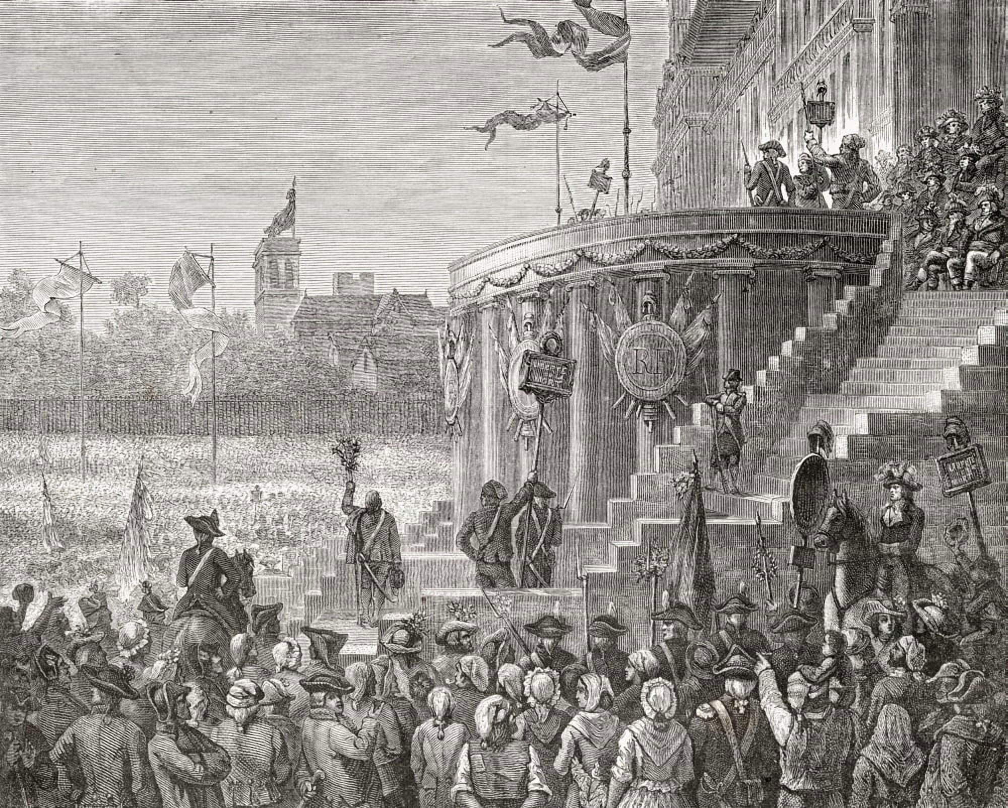 Celebration Of The Supreme Being8 June 1794 From An Engraving By P Jonnard From Histoire De La Revolution Francaise By Louis Blanc Canvas Art - Ken Welsh Design Pics (34 x 26)