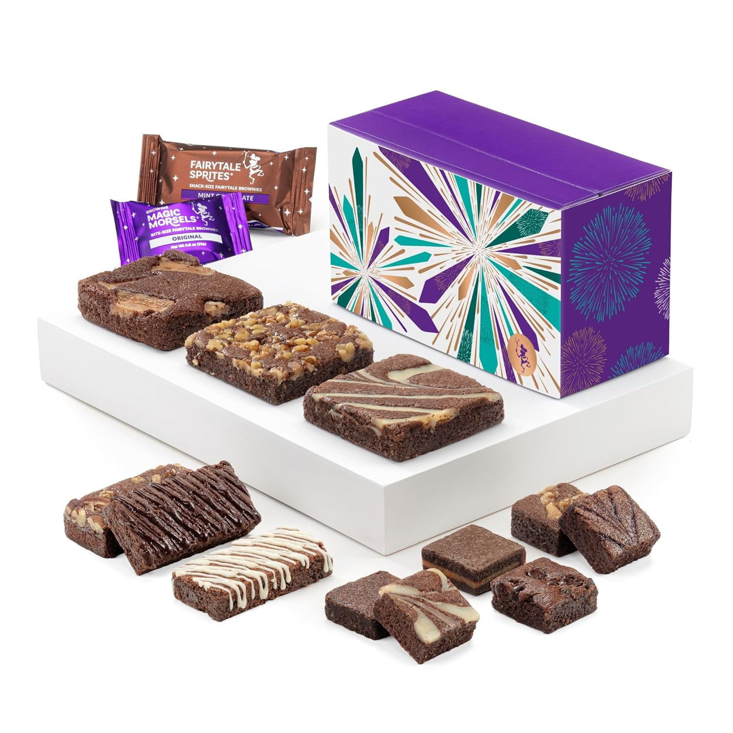 Fairytale Brownies Celebration Double Dozen Gift Box | 24 Individually Wrapped Gourmet Brownies | 12 Flavors
