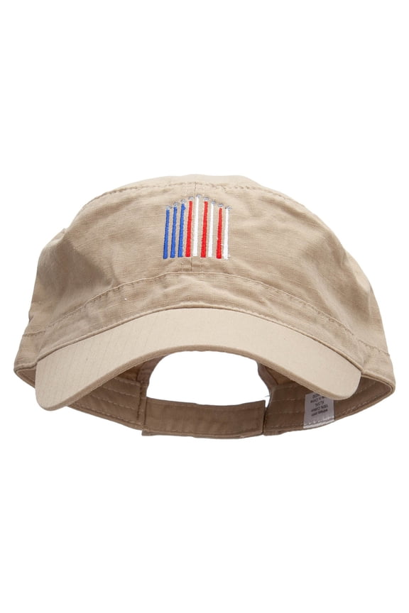 Celebration in the Sky Embroidered Big Size Adjustable Ripstop Army Cap - Khaki XL-3XL