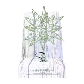 Celebrations 9736828 10 in. Metal Microdot LED Star Tree Topper, Gold