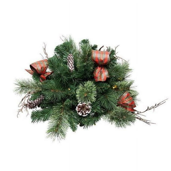 Celebrations 9096331 Prelit Twig Pine Bow Urn Filler - Pack of 8