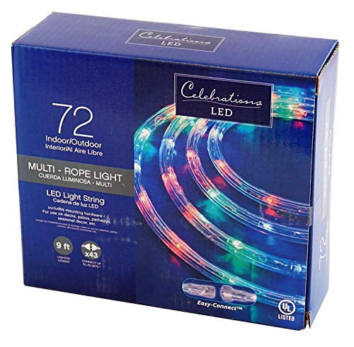 Celebrations Multicolor LED Rope Christmas Light Set, Indoor and ...