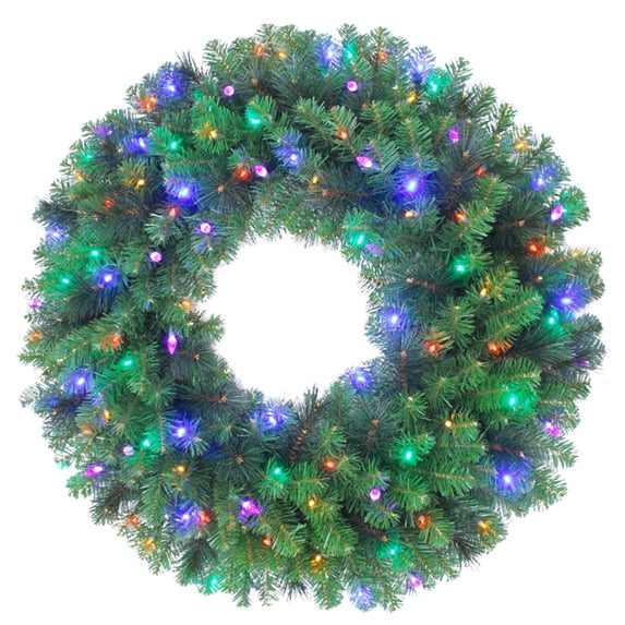 Celebrations 9016960 36 in. Dia. Mixed Pine Prelit Green LED Decorated Wreath, Multi Color - Case of 2