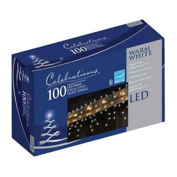 Celebrations 40810-71 5.67 ft. Clear LED Icicle Light Set - Pack of 12