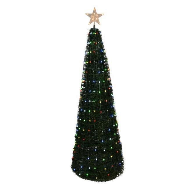 Celebrations 5 ft. Slim LED RGB Pop-Up Christmas Tree with Remote