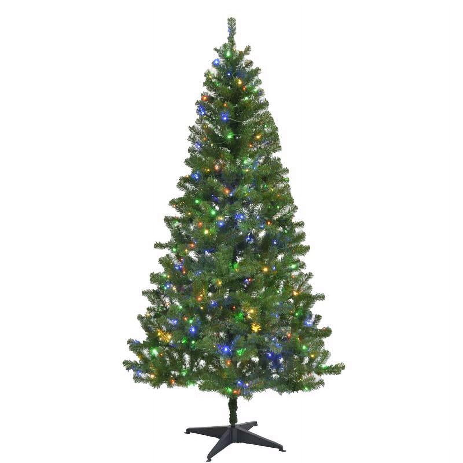 7 ft Slim Multicolored LED Pine Christmas Tree with 400 Lights