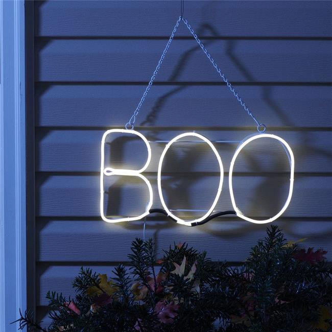 Celebrations 9016991 8.75 x 1 in. Boo Lighted Shapes, Cool White ...