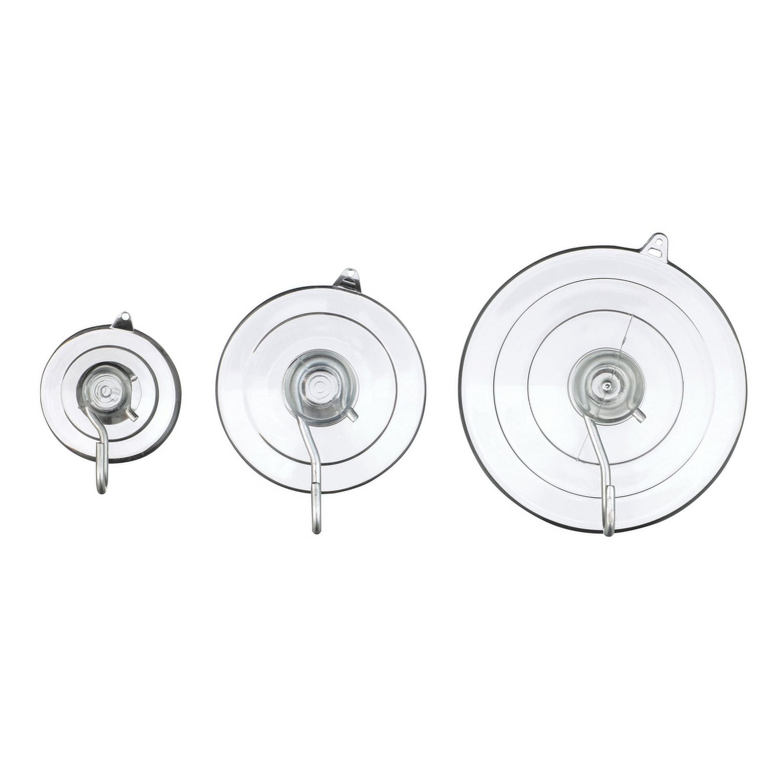 Clear Metal Suction Cup Hooks Set