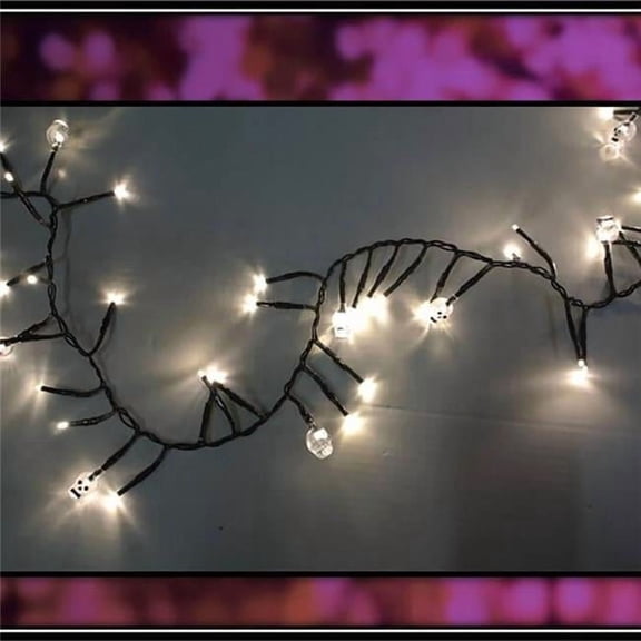 Celebrations 9086278 9 ft. LED Skull Lights, Warm White - 120 Count