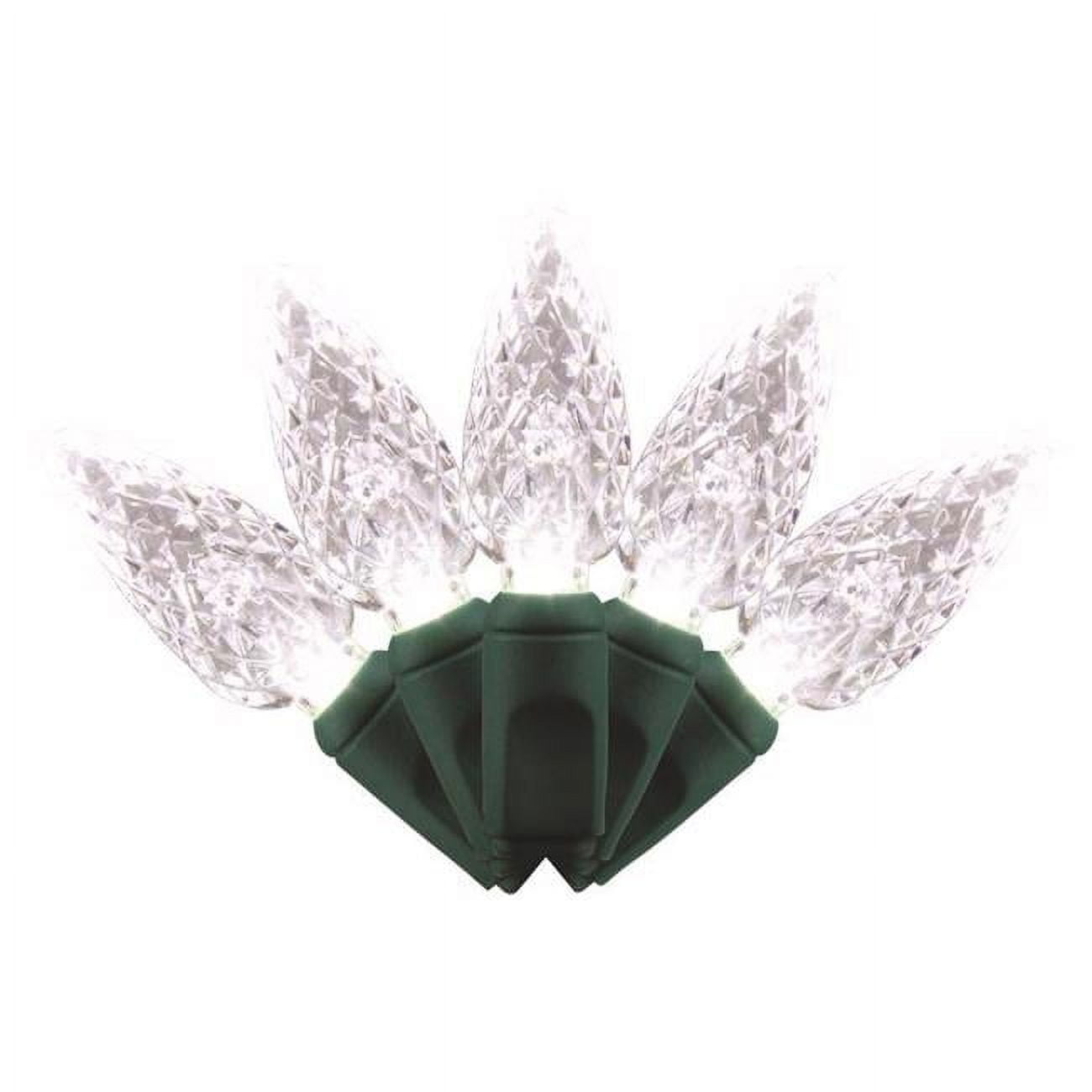 Celebrations 9086338 25 ft. Platinum LED C6 String Christmas Lights, Pure White 50 Count