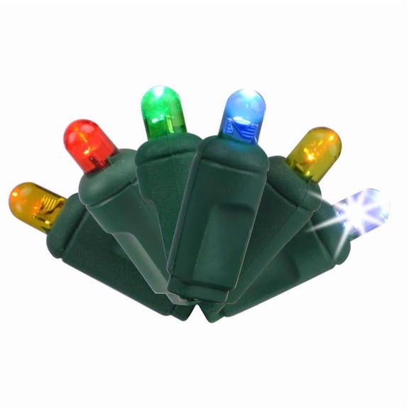 Celebrations Platinum LED Mini Multicolored 50 ct String Christmas Lights 25 ft.