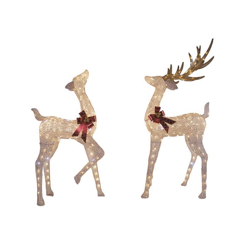 Celebrations 9086449 6 ft. LED Buck & Doe Yard Decor, Warm White
