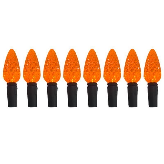 Celebrations 9086858 2 in. ED Halloween Lights, Orange - 100 Count