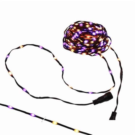 Celebrations 9087035 LED Ribbon Lights, Orange & Purple - 100 Count