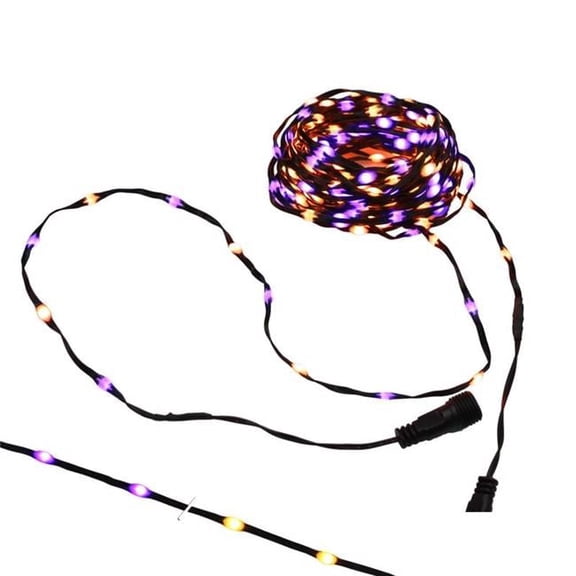 Celebrations 9087035 LED Ribbon Lights, Orange & Purple - 100 Count