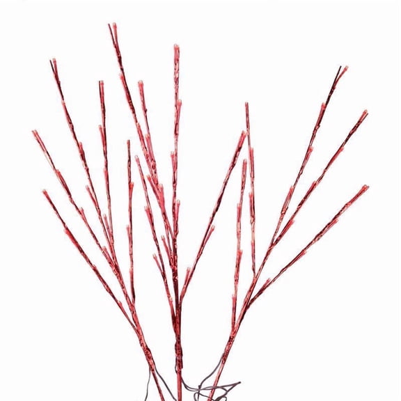 Celebrations 9087170 32 in. LED Lighted Twigs Yard Decor, Red - Pack of 12