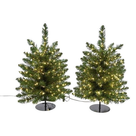 Celebrations 9106939 LED Warm White Walkway Cascade Christmas Tree, 24 in.