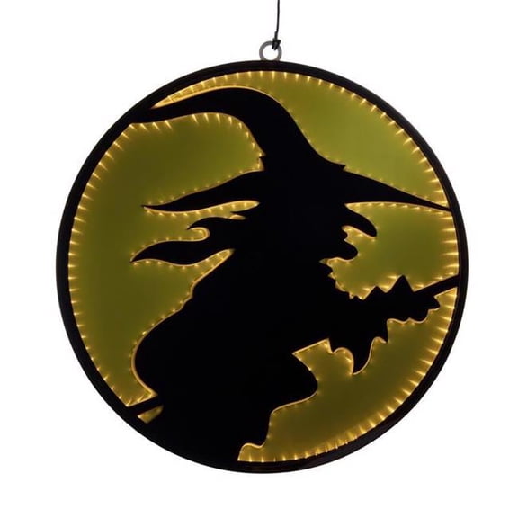 Celebrations 9107494 32 in. Celebrations Orange LED Infinity Witch Hanging Decor