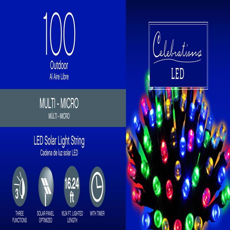 Solar Powered Multicolored LED Christmas String Lights 16.24 ft