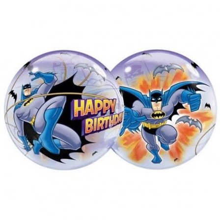 22" Bubble - BATMAN HAPPY BIRTHDAY Balloon Long Lasting Bubble Round Balloon Party Supplies Decorations