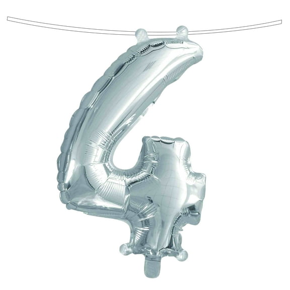 Celebrations Bln Met 16in 1ct Number 4 Silver