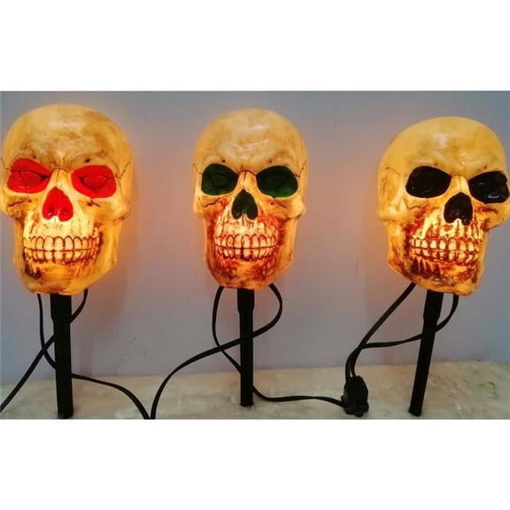Celebrations Clear 6 in. Incandescent Halloween Skull Pathway Decor