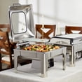 thumbnail image 1 of Celebrations by Denmark Tools for Cooks 5 Piece 6.3-Quart Stainless Steel Square Chafing Dish Set Soft Close Lid with Glass Window for Catering Serving, 1 of 9