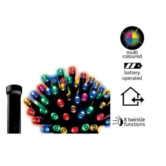 Celebrations Durawise LED Battery Operated Twinkle Rice Lights Multicolored 11.5 ft. 48 lights