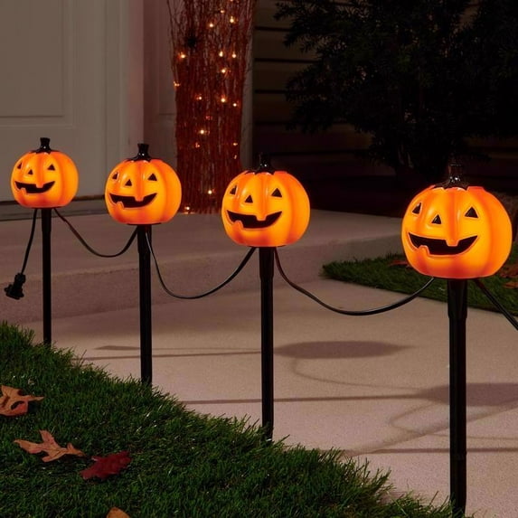 PUMPKIN PATHWAY LGHT 4PC