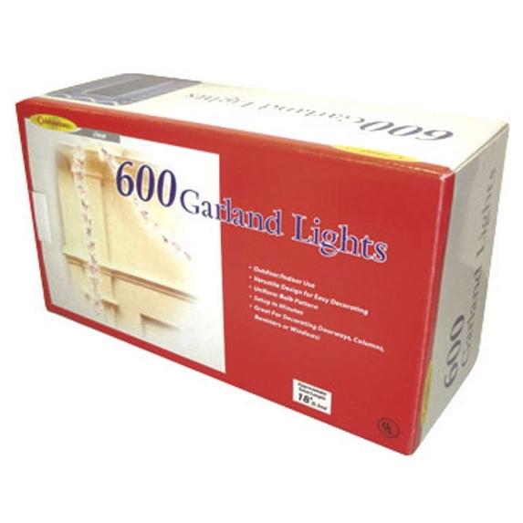 Celebrations KF404111 Garland Light Set, 600 Clear Lights