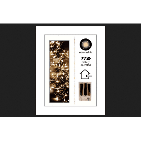 Celebrations LED Battery Operated Micro Wire Light Set Cool White 10 ft. 60 lights