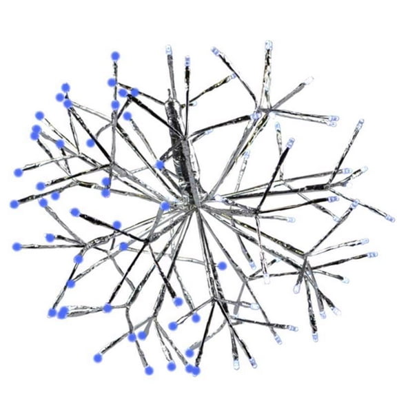 Celebrations LED Blue/Pure White Shimmering Sphere 16 in. Hanging Decor