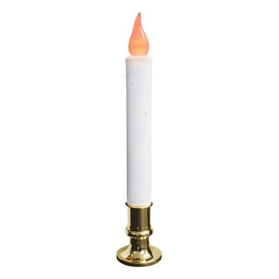 celebrations flickering led candle battery operated orange led 9"