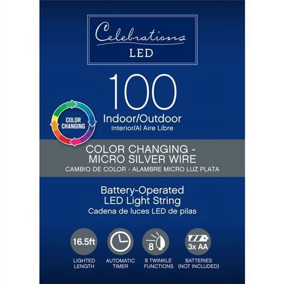 9071087 LED BO BSEED CC 100CTSLV Celebrations LED Micro Dot/Fairy Multicolored/Warm White 100 ct String Christmas Lights 16.5 ft. (Pack of 12)