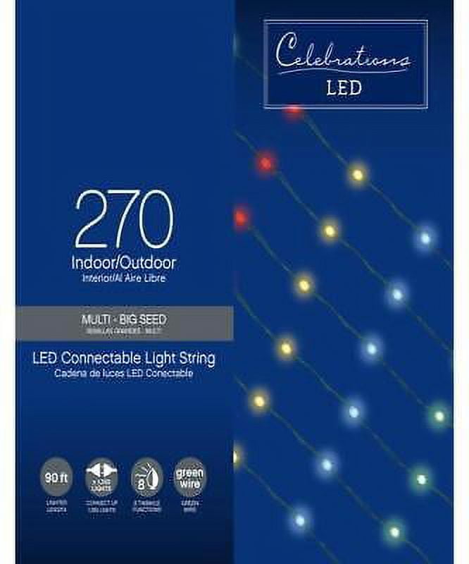 Celebrations LED MultiColor 15W Micro Dot/Fairy 270Bulb Green Wire