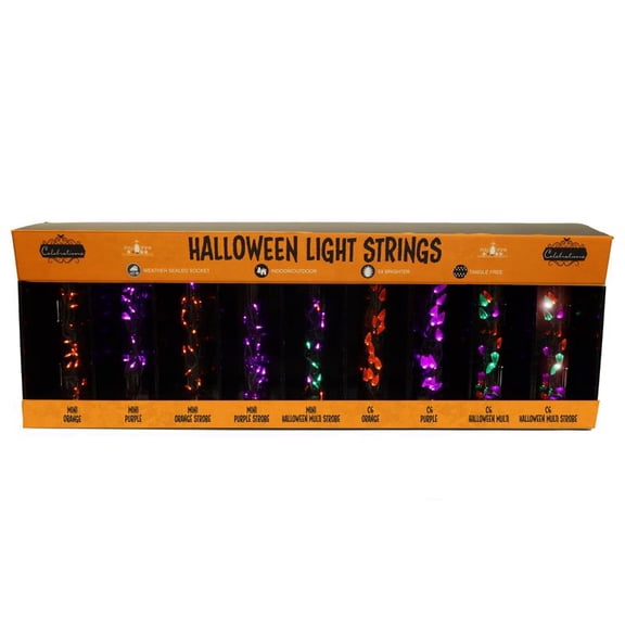 16.54 in. W X 48 in. L Multicolored LED Halloween Light Display Card Stock