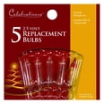 thumbnail image 1 of Celebrations Red Incandescent Mini Clear 5 ct Replacement Christmas Light Bulbs, 1 of 2