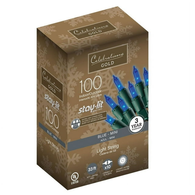 Celebrations Staylit Incandescent Mini Commercial 100 Light String Lights