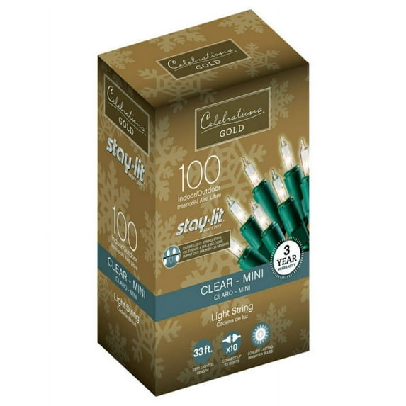 Celebrations Staylit Incandescent Mini Commercial 100 Light String Lights