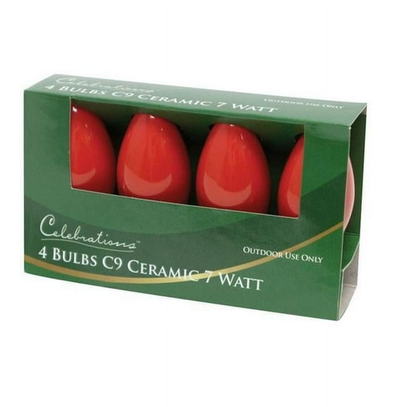 Celebrations UTTY2511 Red Ceramic C9 Replacement Bulbs - Red