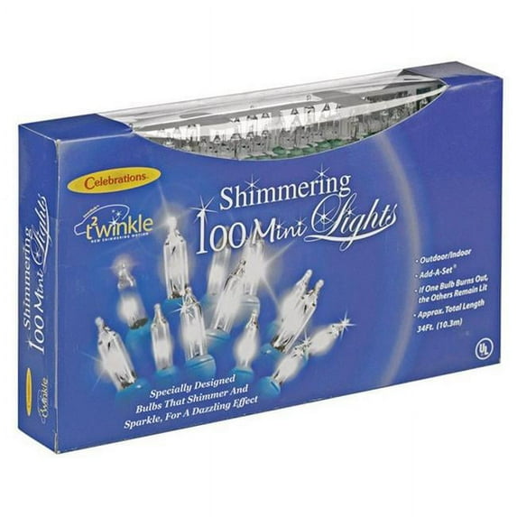 Celebrations V8224112 Incandescent Mini String Christmas Lights, 100 Lights
