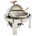 thumbnail image 1 of Celebrations by Denmark Tools for Cooks 5 Piece 6.3 Quart Stainless Steel Round Chafing Dish Set with Roll Top Lid, 1 of 6